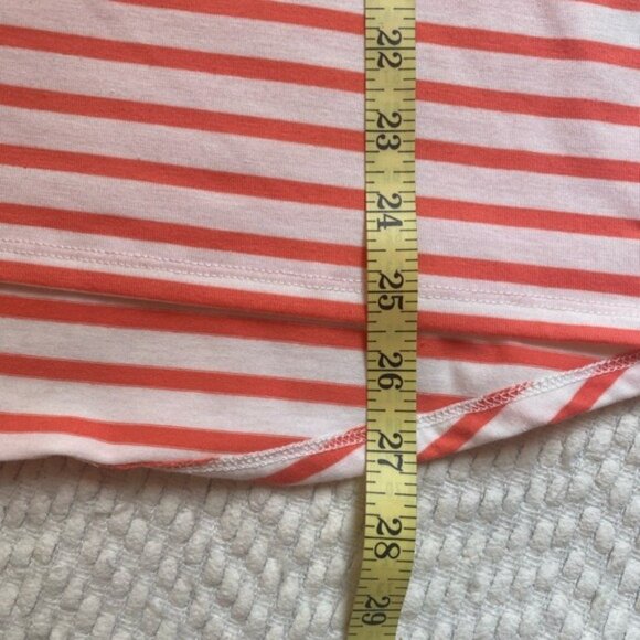 NWT Rio & Rian Coral & White Striped V-Neck Tee Shirt Size XL - Picture 5 of 6